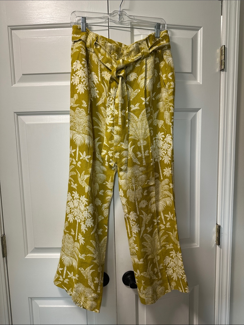 Spartina 449 linen cropped pants with belt